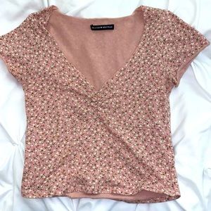 brandy melville floral pink gina top